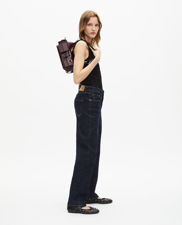 The Kooples FEMME BORDEAUX sac amelia small en cuir craquelé bordeaux