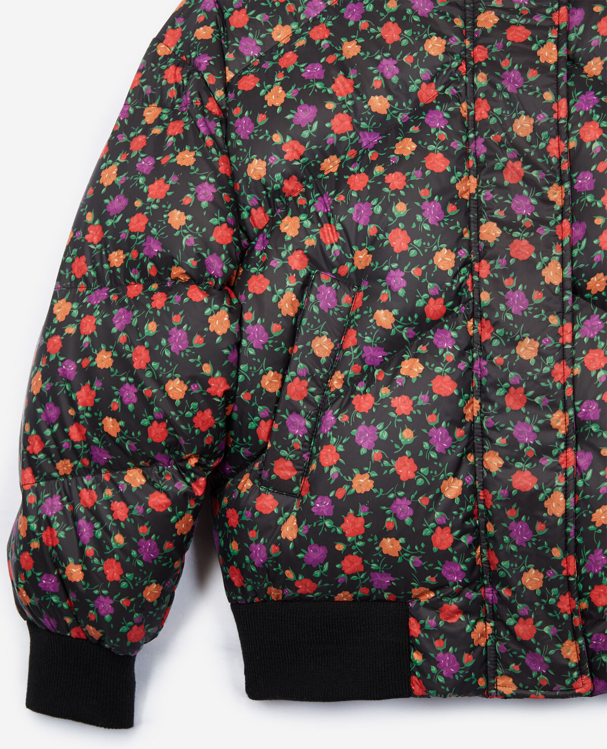 Floral print down jacket hot sale
