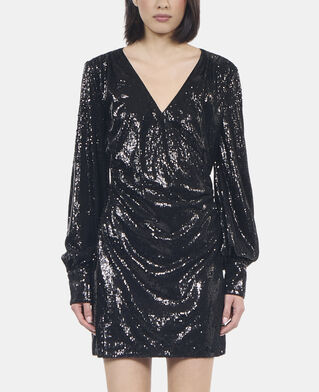 The Kooples FEMME BLACK robe &agrave; sequins courte noire