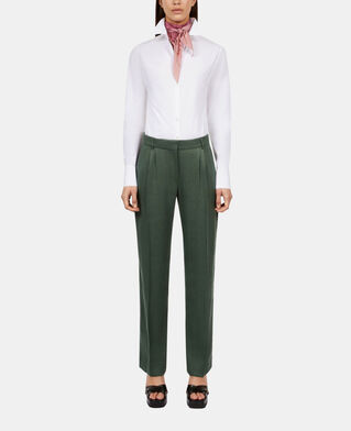 The Kooples FEMME WOOD KAKI pantalon tailleur en soie vert