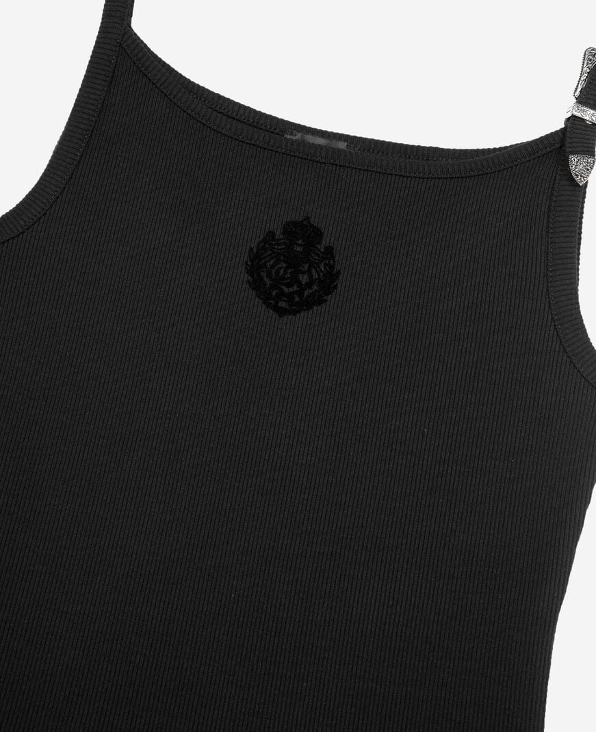 The Kooples WOMEN BLACK black ribbed tank top
