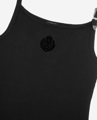 The Kooples WOMEN BLACK black ribbed tank top