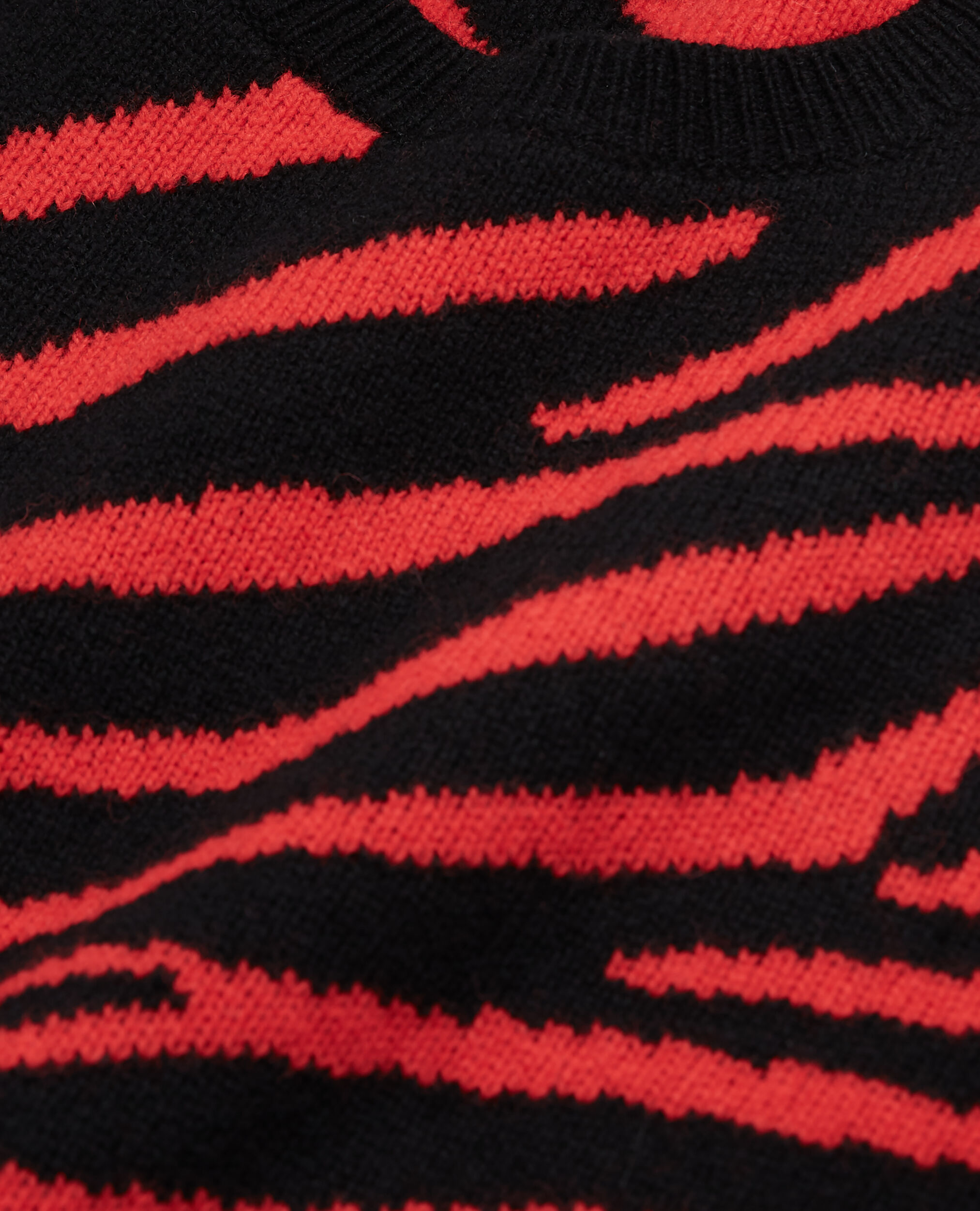 Bedruckter Pullover mit Rundhalsausschnitt, BLACK - RED, hi-res image number null
