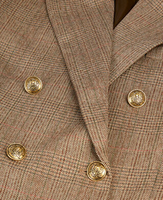 The Kooples FEMME BROWN CHEVRON blazer chevron en laine marron