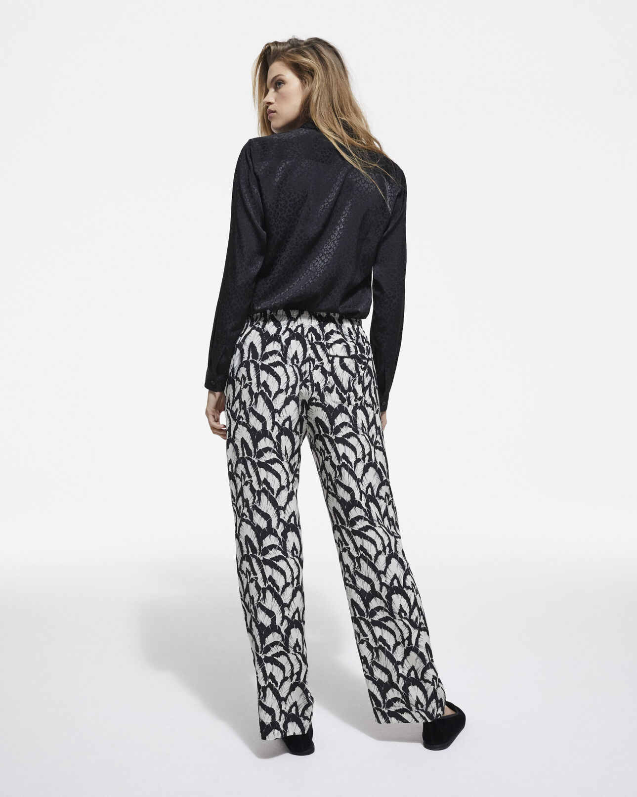 The Kooples WOMEN BLACK black leopard print shirt