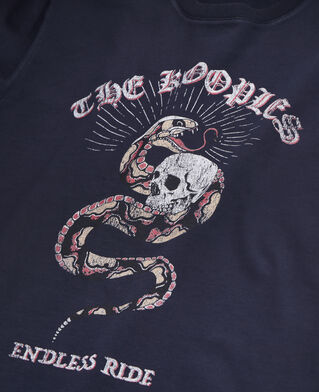 The Kooples HOMME WASHED NAVY t-shirt avec sérigraphie bleu marine