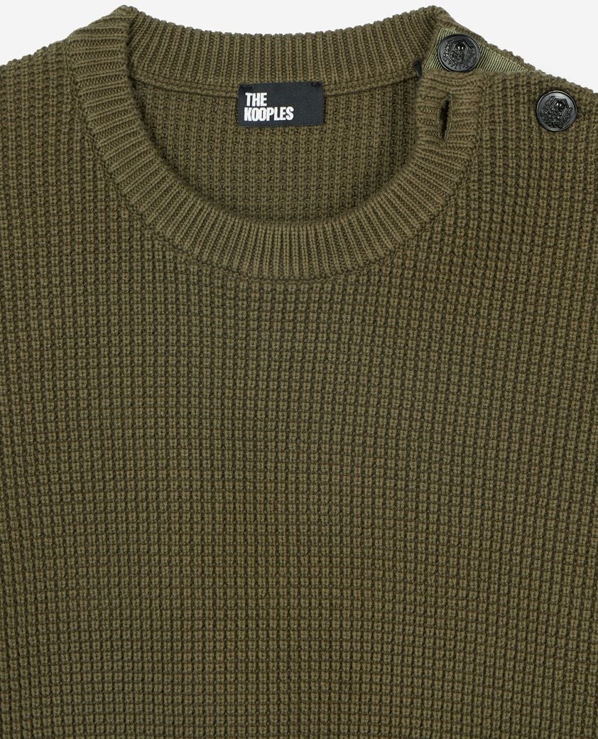 The Kooples MEN FORET khaki button placket sweater