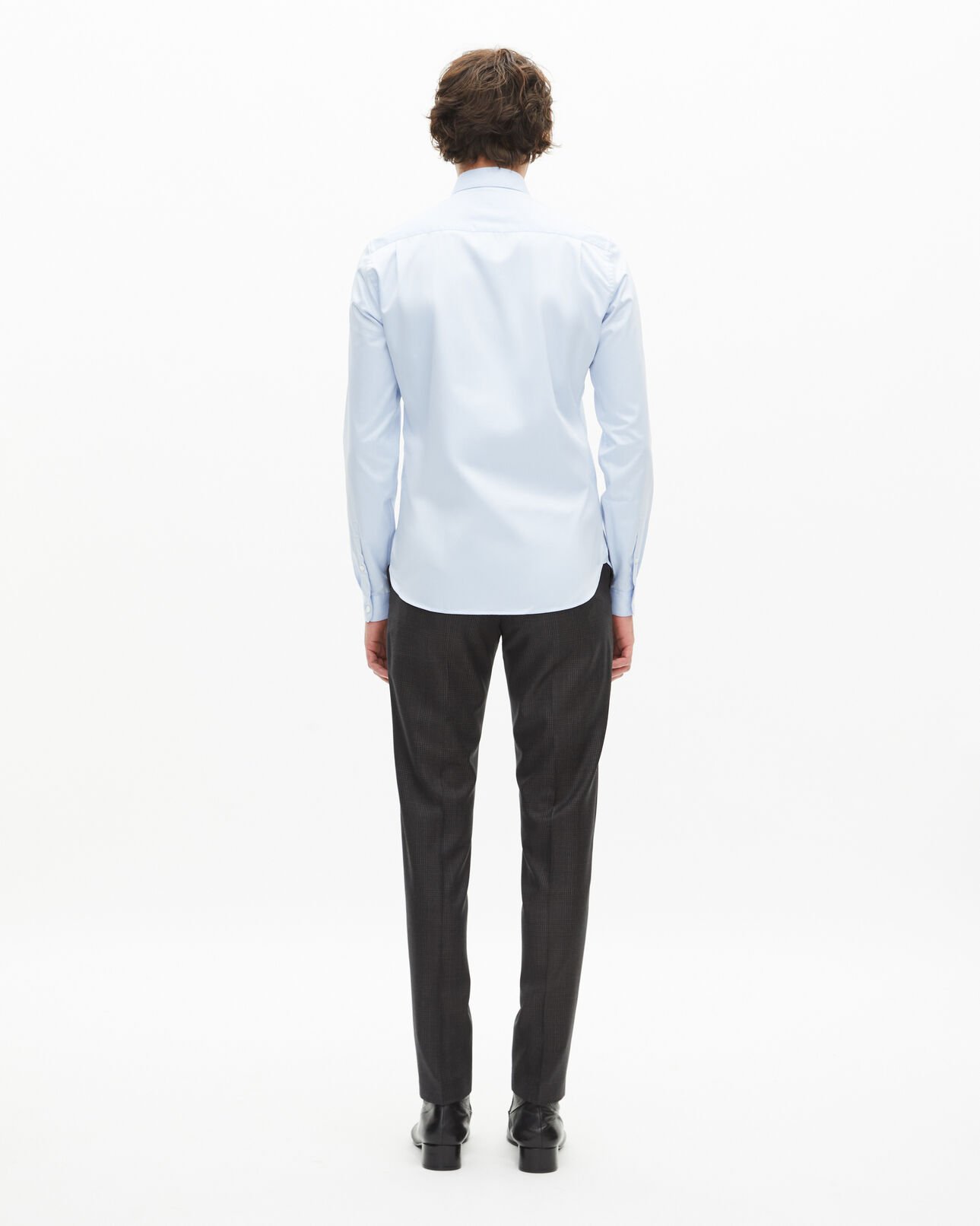 The Kooples MEN LIGHT BLUE sky blue classic collar shirt