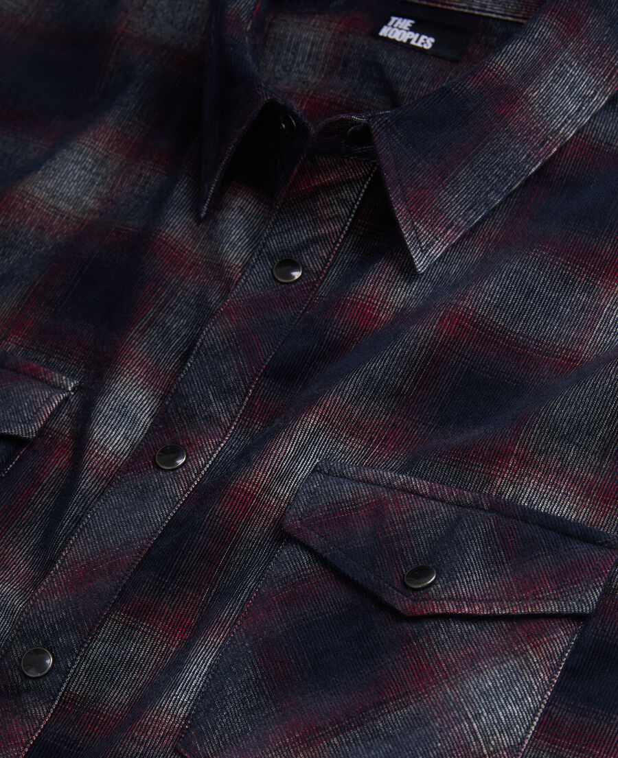 black and burgundy checkered shirt