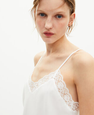 The Kooples WOMEN ECRU ecru silk and lace camisole