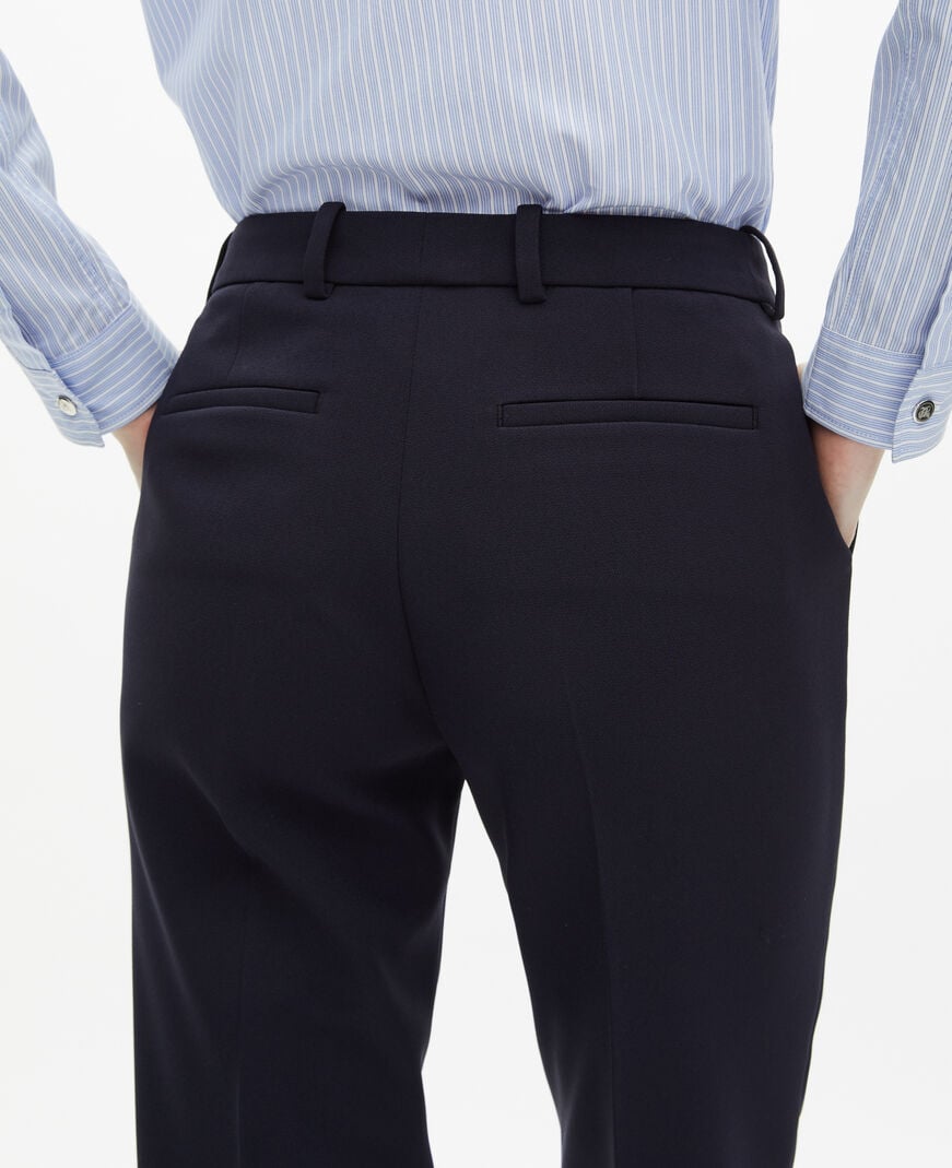 The Kooples WOMEN DARK NAVY slim-fit crepe pants navy blue