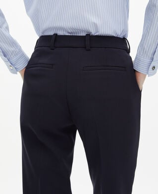 The Kooples WOMEN DARK NAVY slim-fit crepe pants navy blue