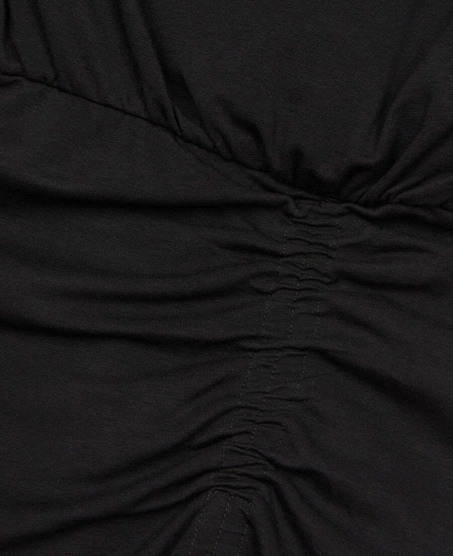 robe courte noire avec fronces