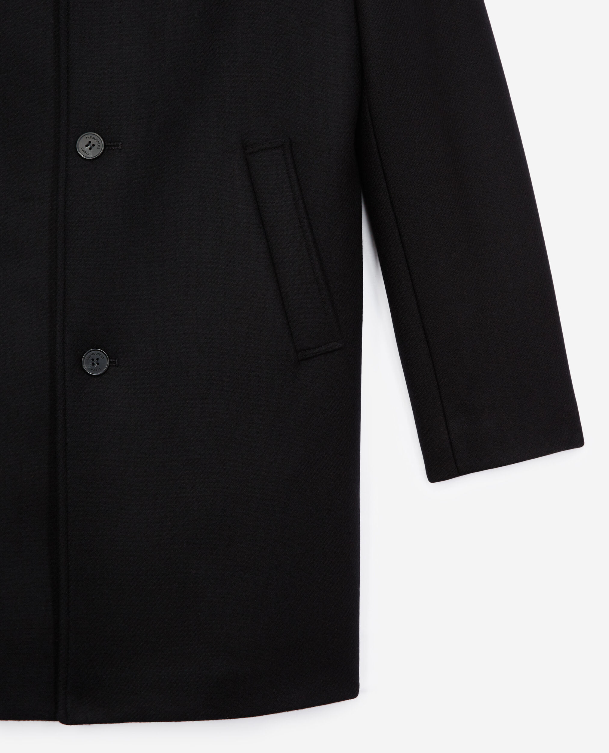 Manteau noir laine à gilet intégré, BLACK, hi-res image number null
