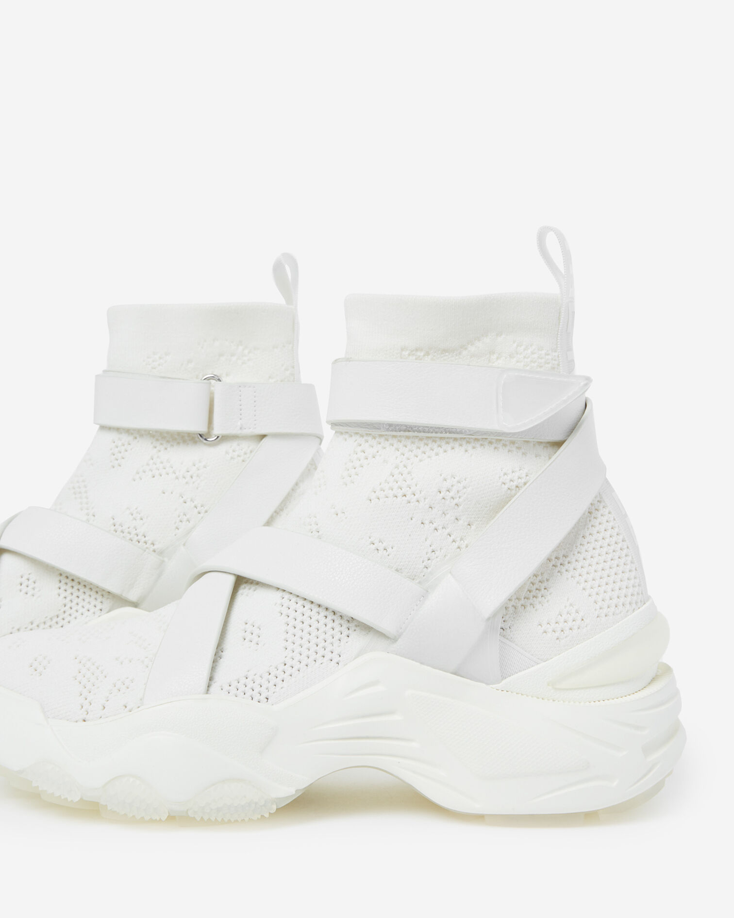 Baskets montantes blanches Slick compensées, WHITE, hi-res image number null