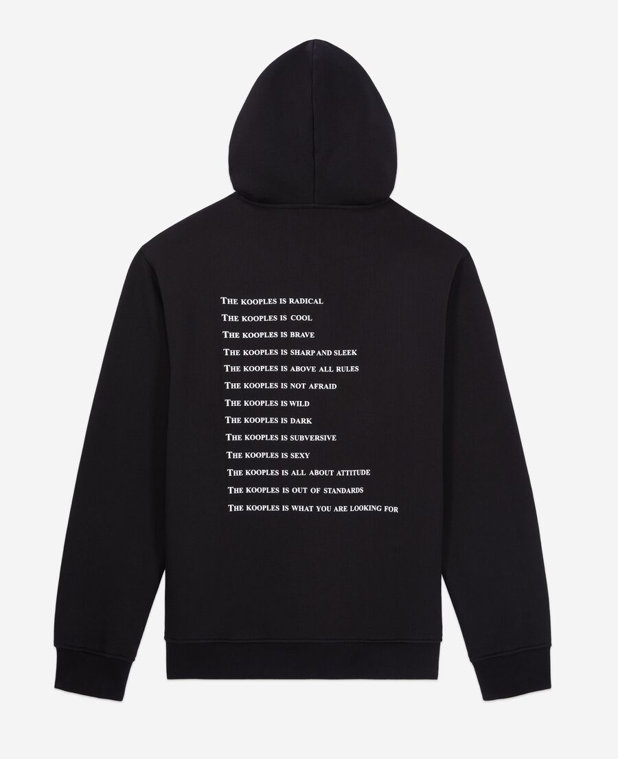 The Kooples HOMME BLACK sweatshirt zippé à capuche what is noir