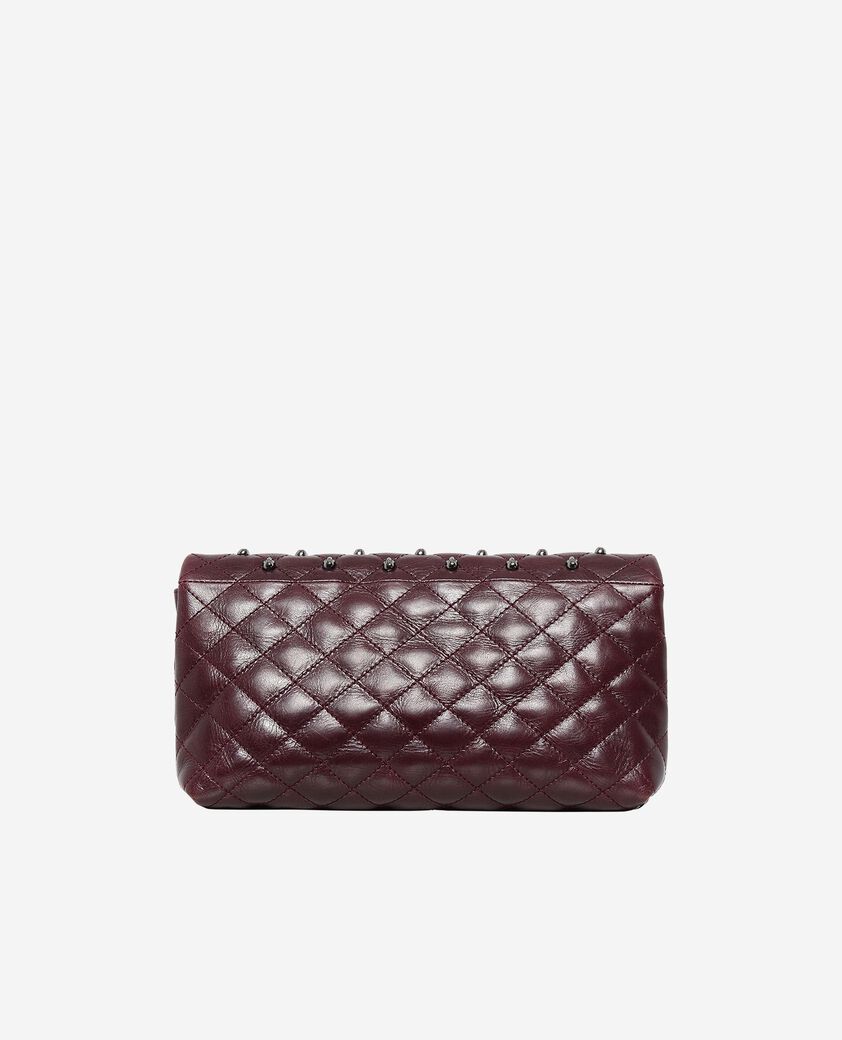 The Kooples FEMME BURGUNDY pochette h&eacute;ritage small en cuir bordeaux