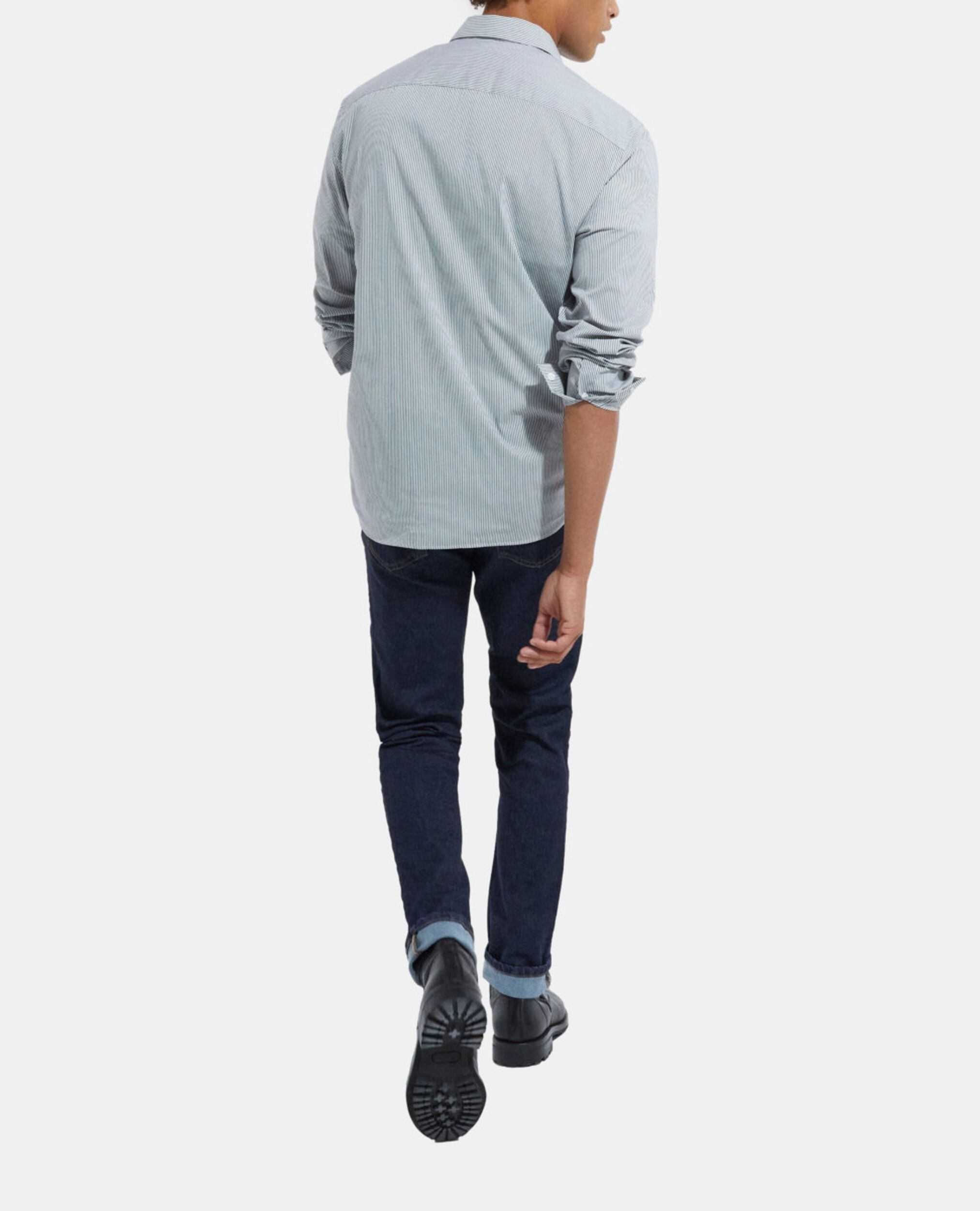 Striped shirt with classic collar, GREY-WHITE, hi-res image number null