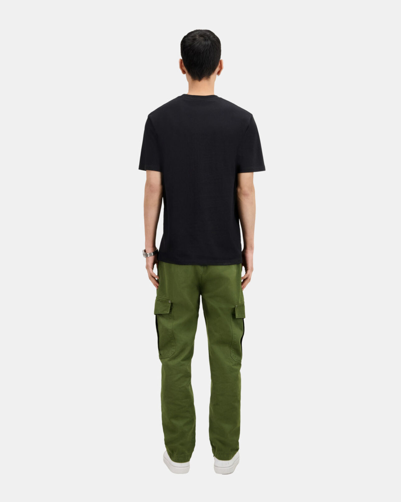 The Kooples HOMME BLACK t-shirt homme noir avec flocage kooples on fire en velours