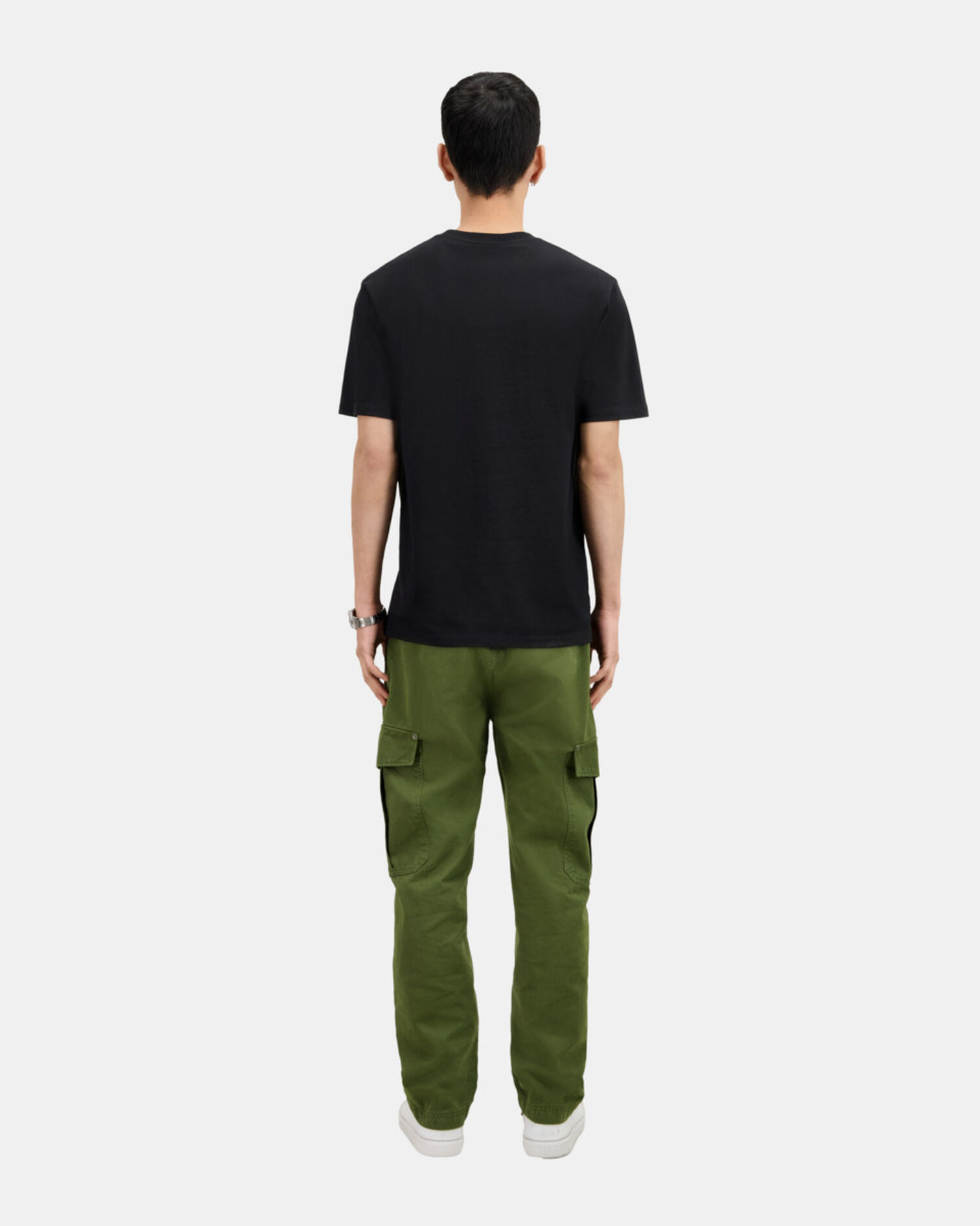 T-shirt Homme noir avec flocage Kooples on fire en velours, BLACK, hi-res image number null