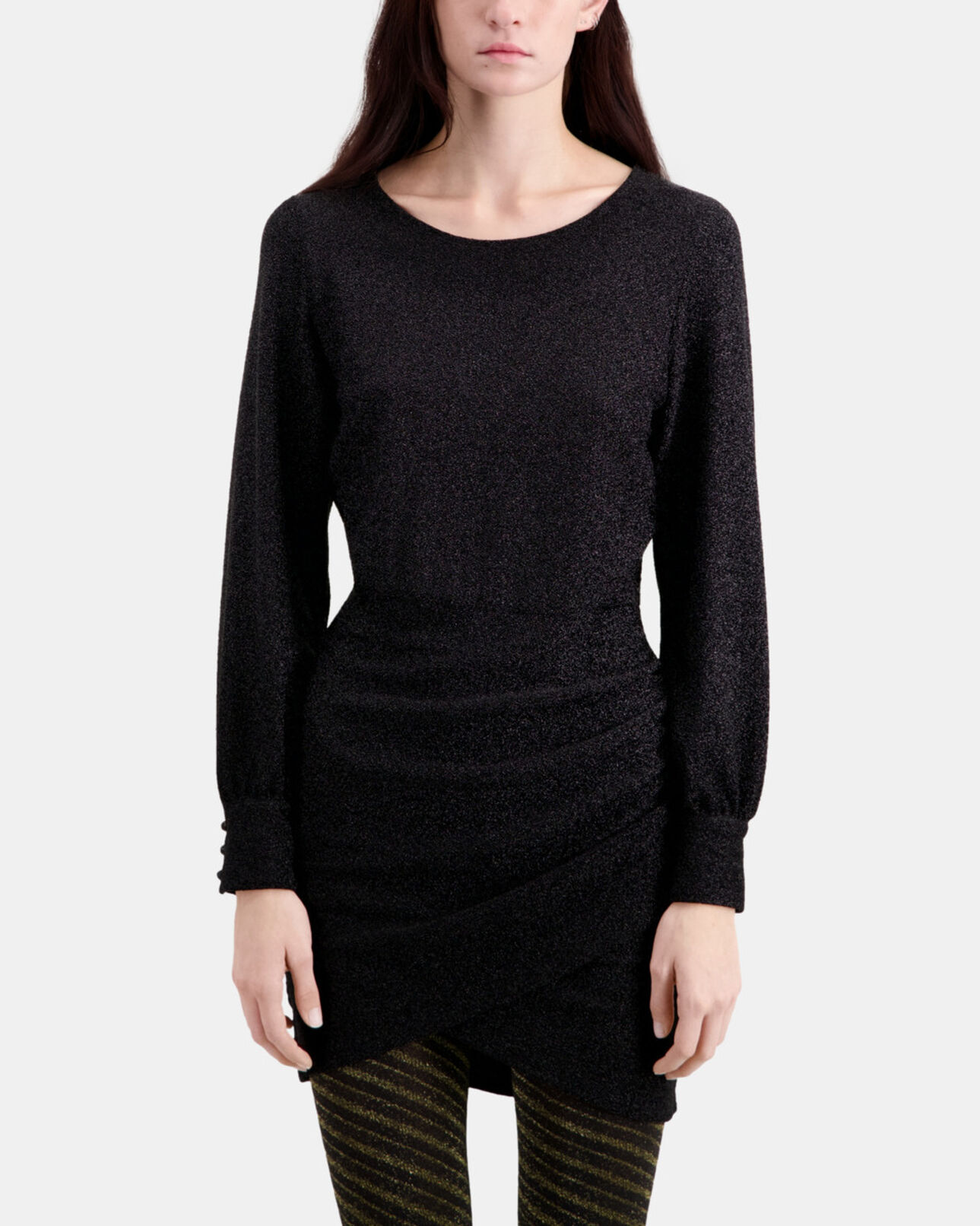 The Kooples WOMEN BLACK short black glitter effect dress