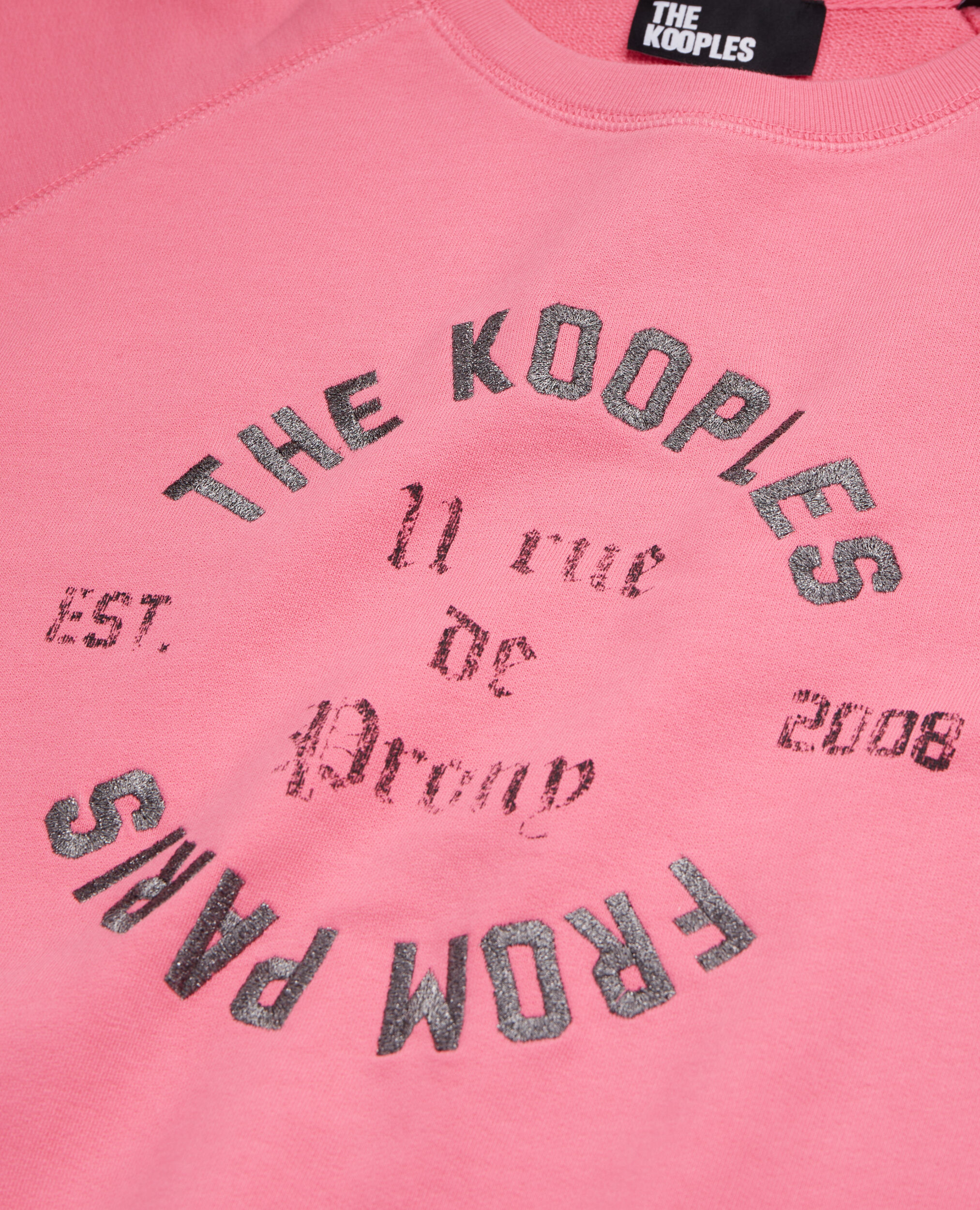 Pink sweatshirt with 11 Rue de Prony serigraphy, OLD PINK, hi-res image number null