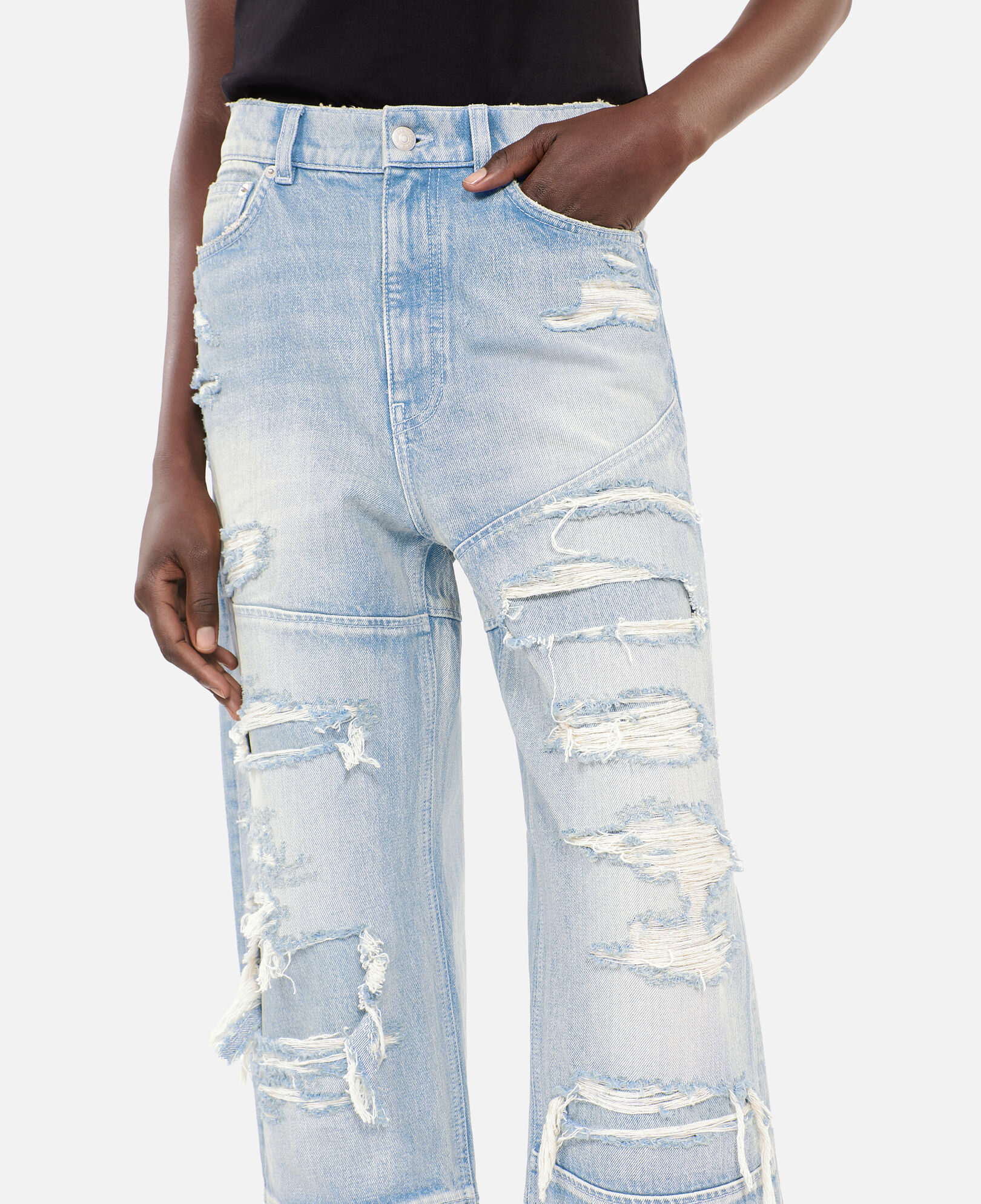 The Kooples MUJER USED RAPIECE vaqueros boyfriend azul claro