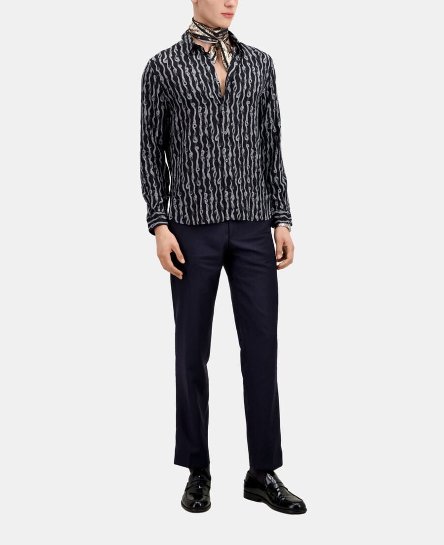 The Kooples HOMME BLACK WHITE chemise imprim&eacute;e noir