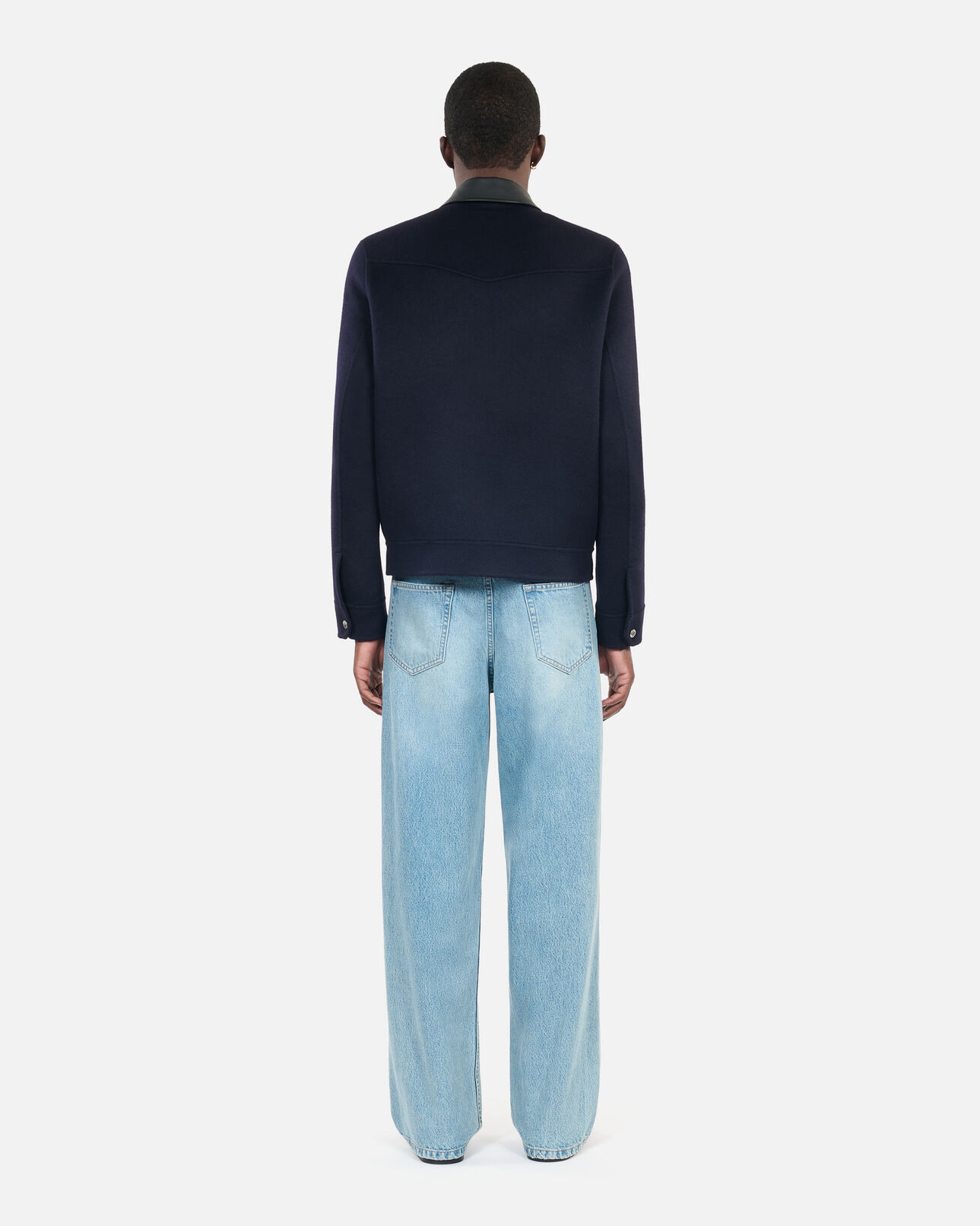 The Kooples HOMME NAVY blouson en laine double face bleu marine