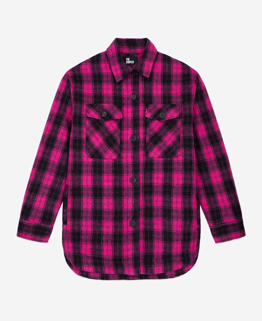 overshirt style jacket with pink checks