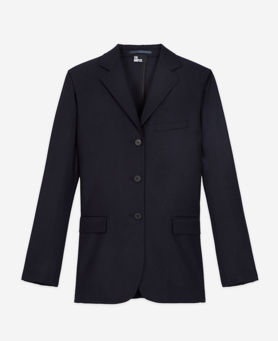 blue wool suit jacket