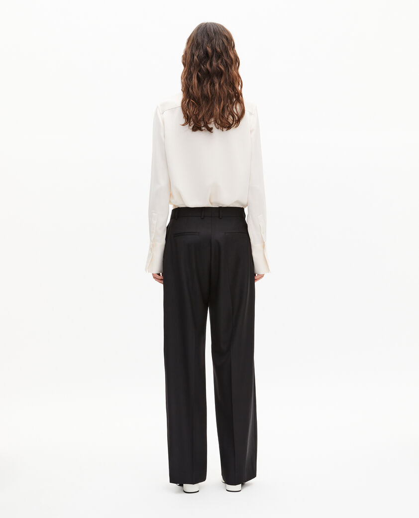 The Kooples F BLACK black wool wide-leg pants