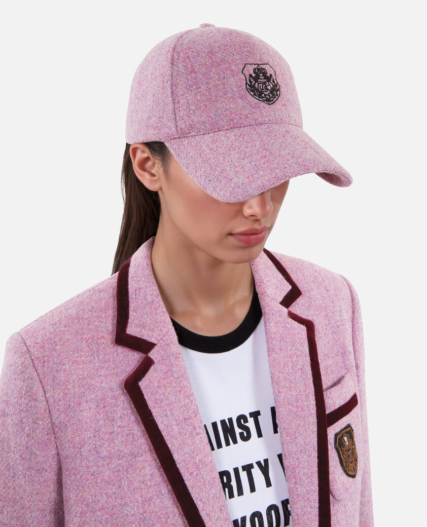 The Kooples MIXED PINK pink wool cap the kooples x harris tweed