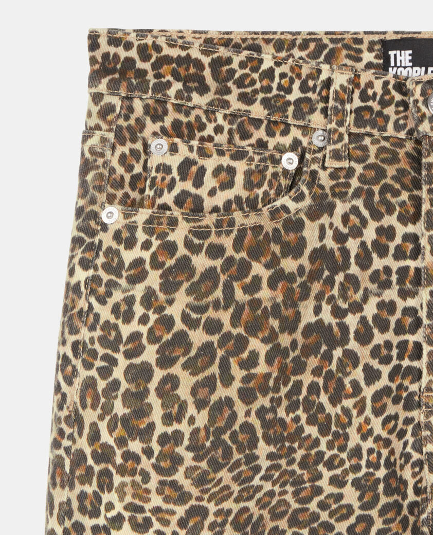The Kooples FEMME CHOCOLATE jean boyfriend imprim&eacute; l&eacute;opard