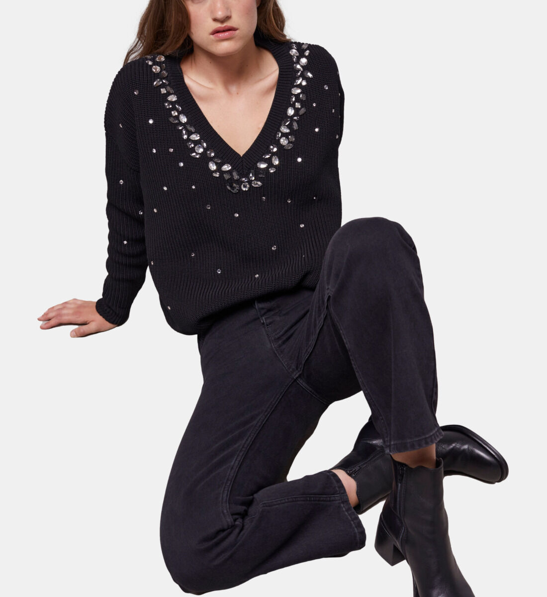 Black pantsuit jumper cheap