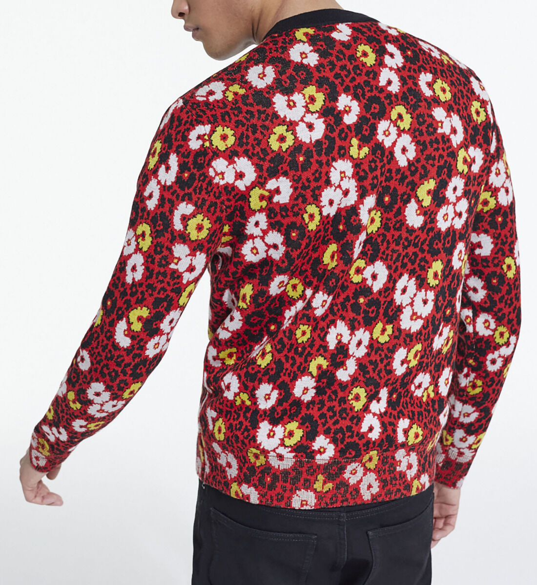 Mens floral hot sale sweater