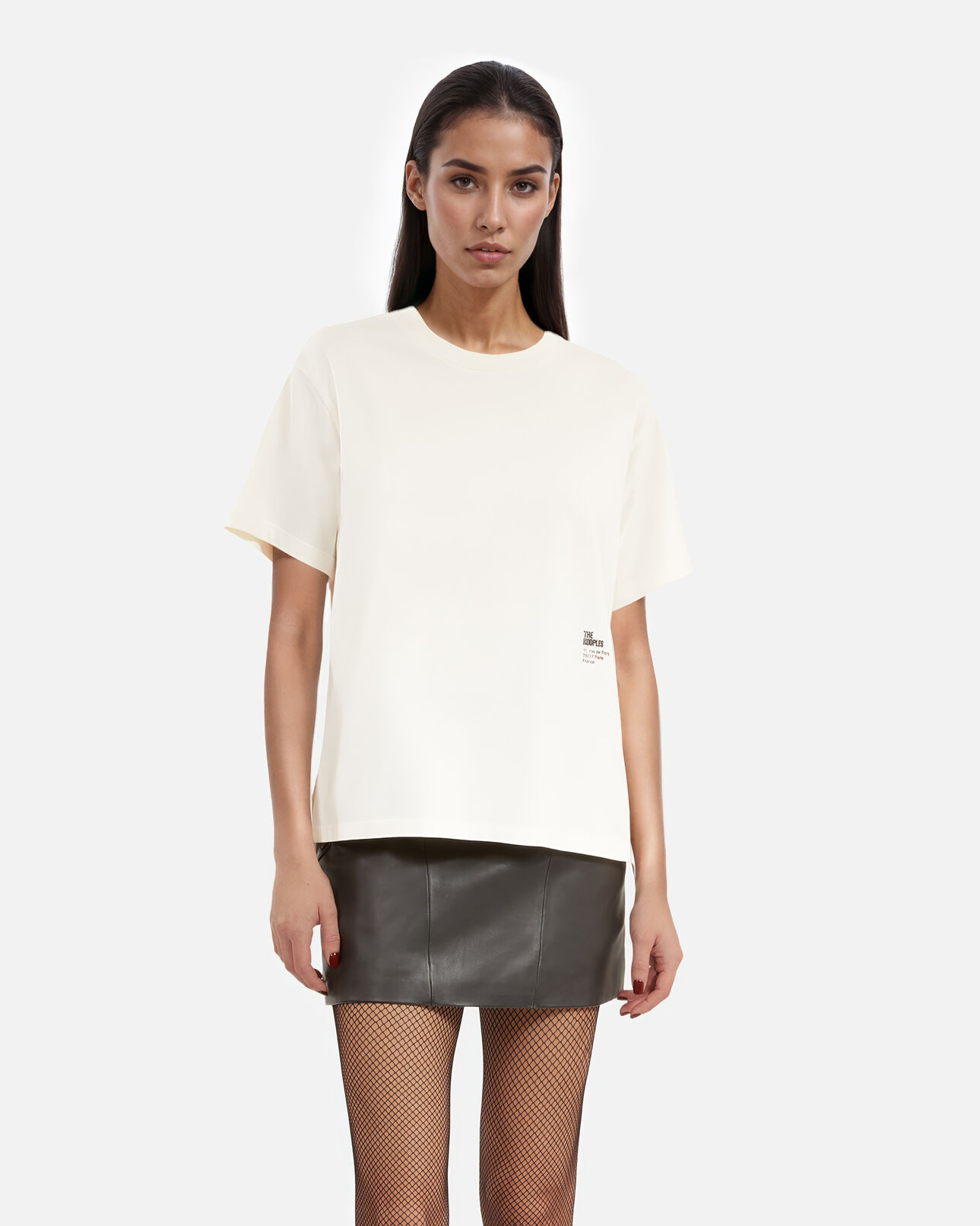 The Kooples WOMEN ECRU ecru silkscreen t-shirt