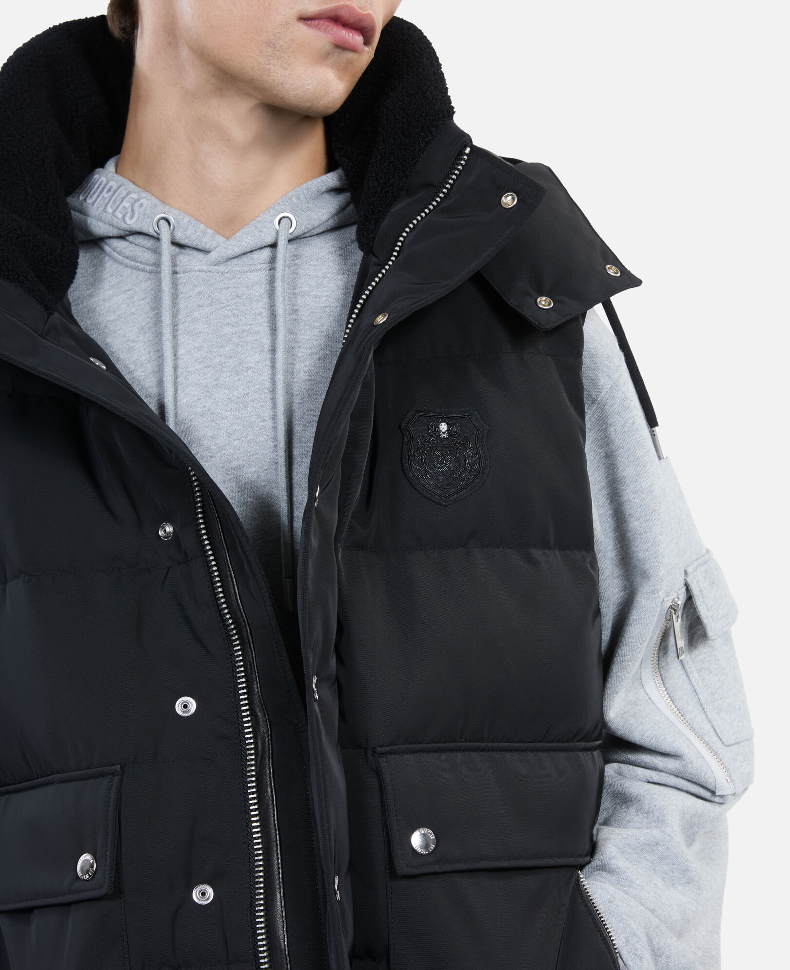 The Kooples HOMME BLACK doudoune sans manches noire