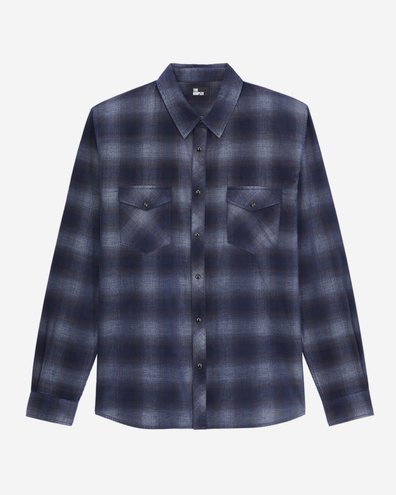 The Kooples HOMME NAVY chemise à carreaux bleus
