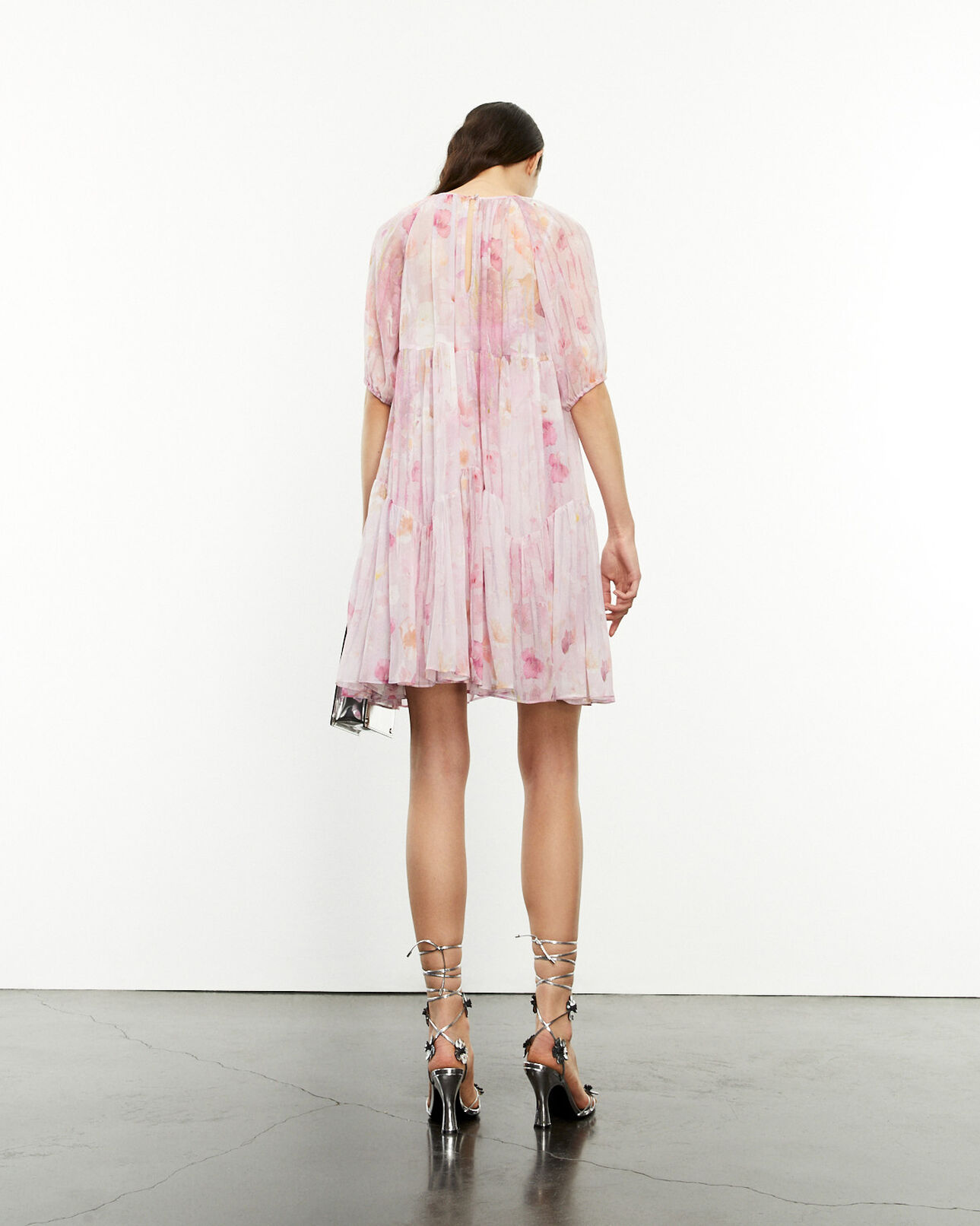 The Kooples FEMME PINK robe courte rose à imprimé fleuri