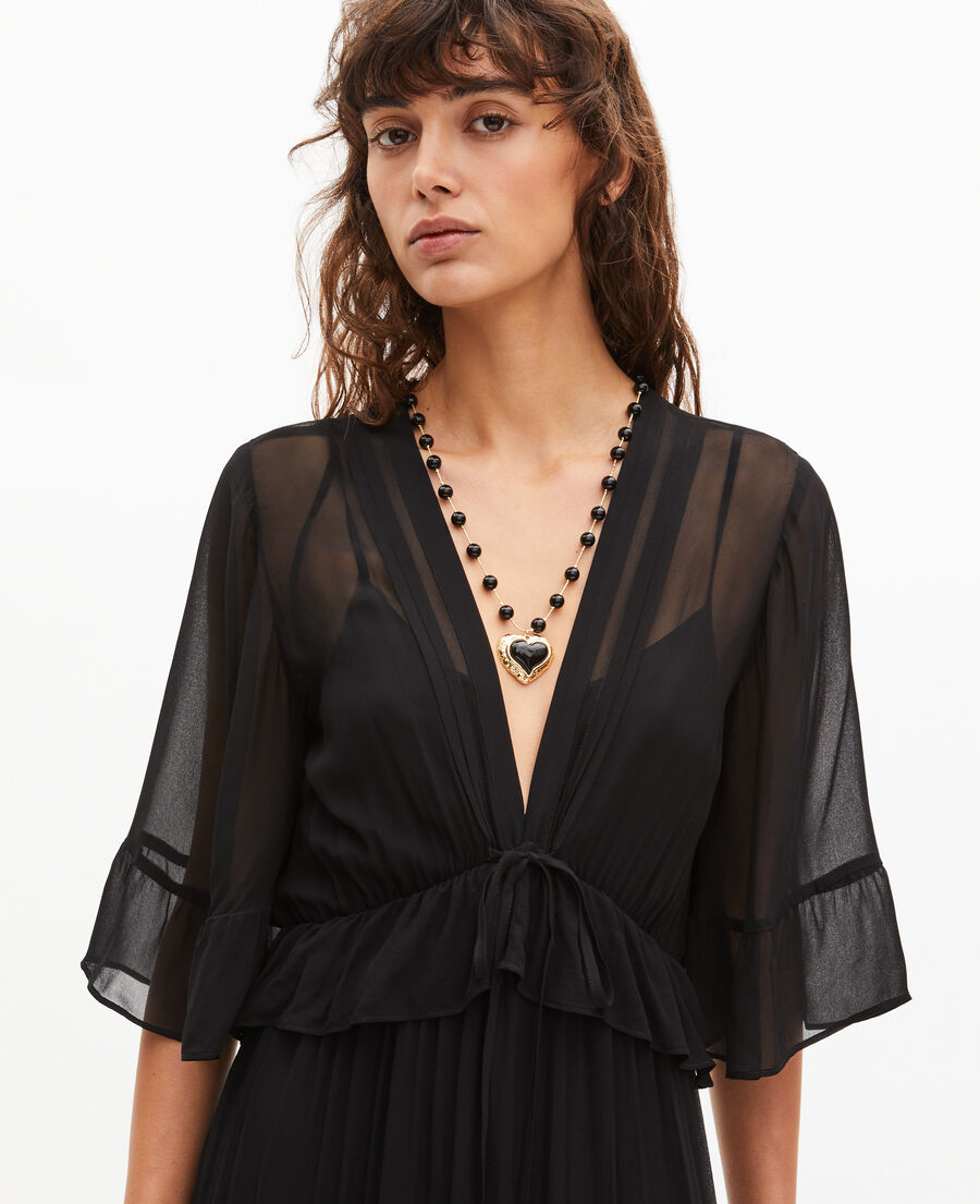 The Kooples WOMEN BLACK black ruffled maxi dress