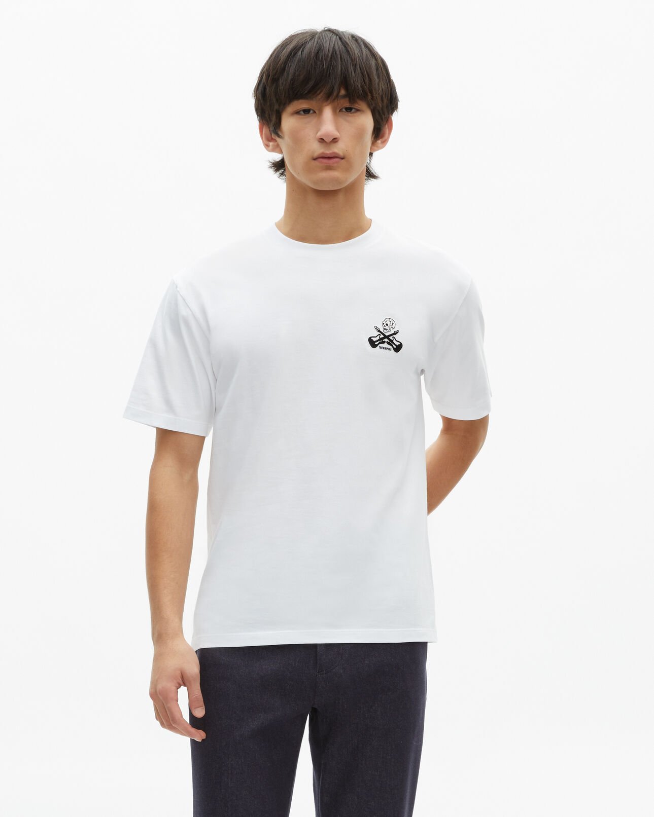 The Kooples H WHITE t-shirt with white flocking