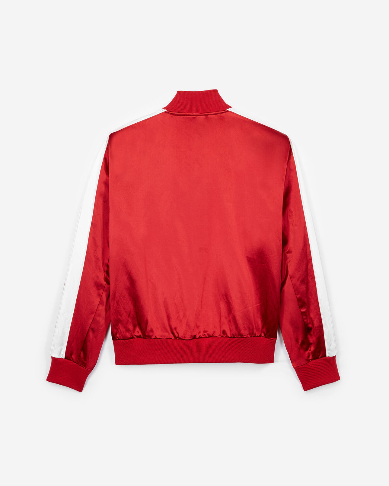 The Kooples HOMME RED / ECRU blouson satin rouge bandes contrastées