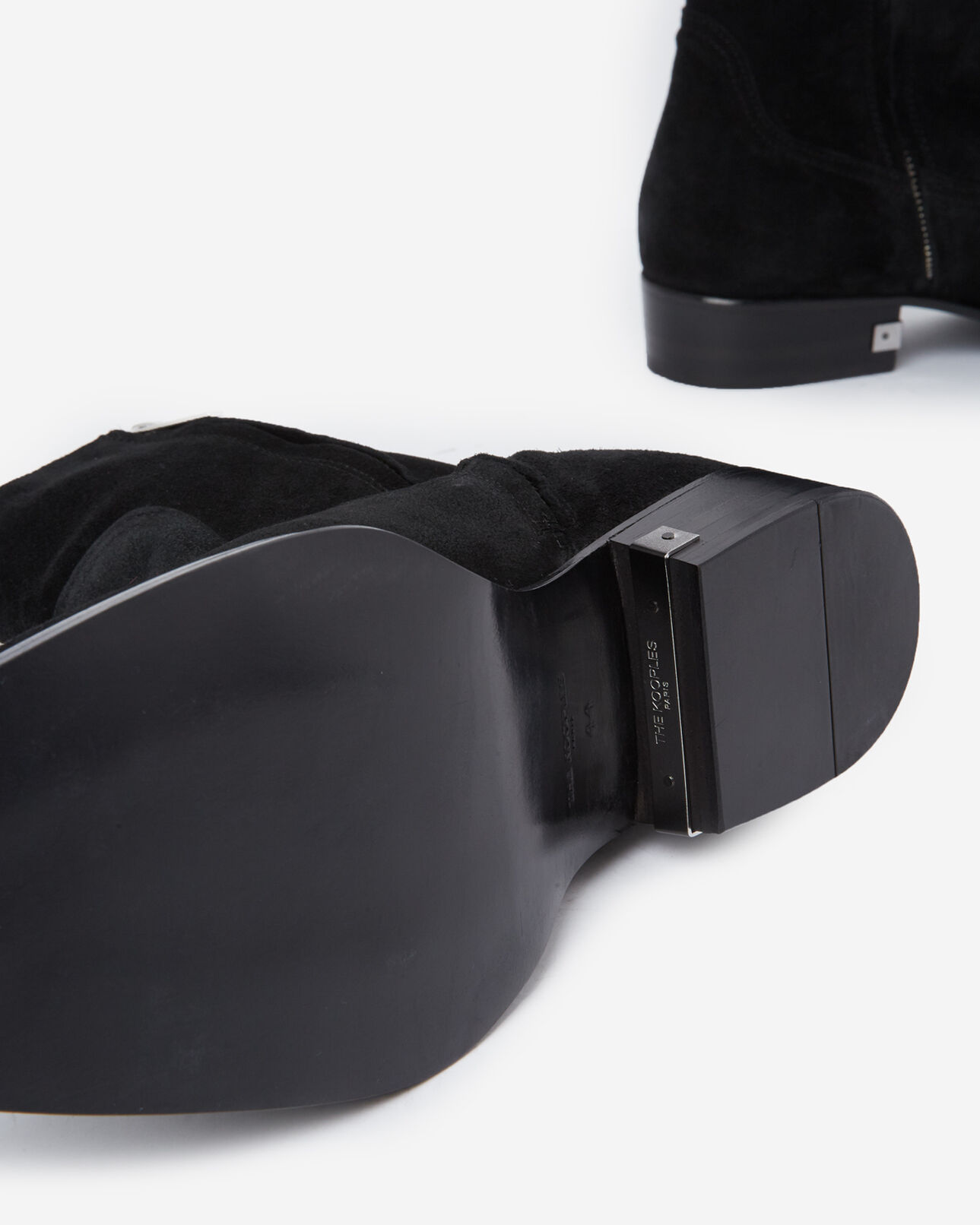 The Kooples HOMME BLACK boots noires daim talons montantes