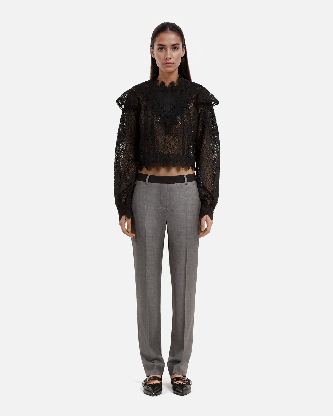The Kooples FEMME DARK GREY pantalon tailleur ajusté gris