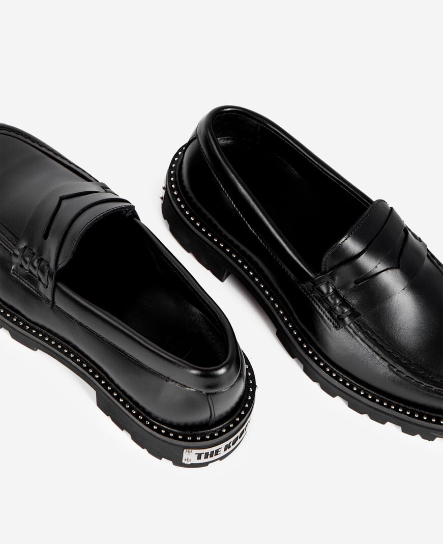 The Kooples WOMEN BLACK black leather loafers