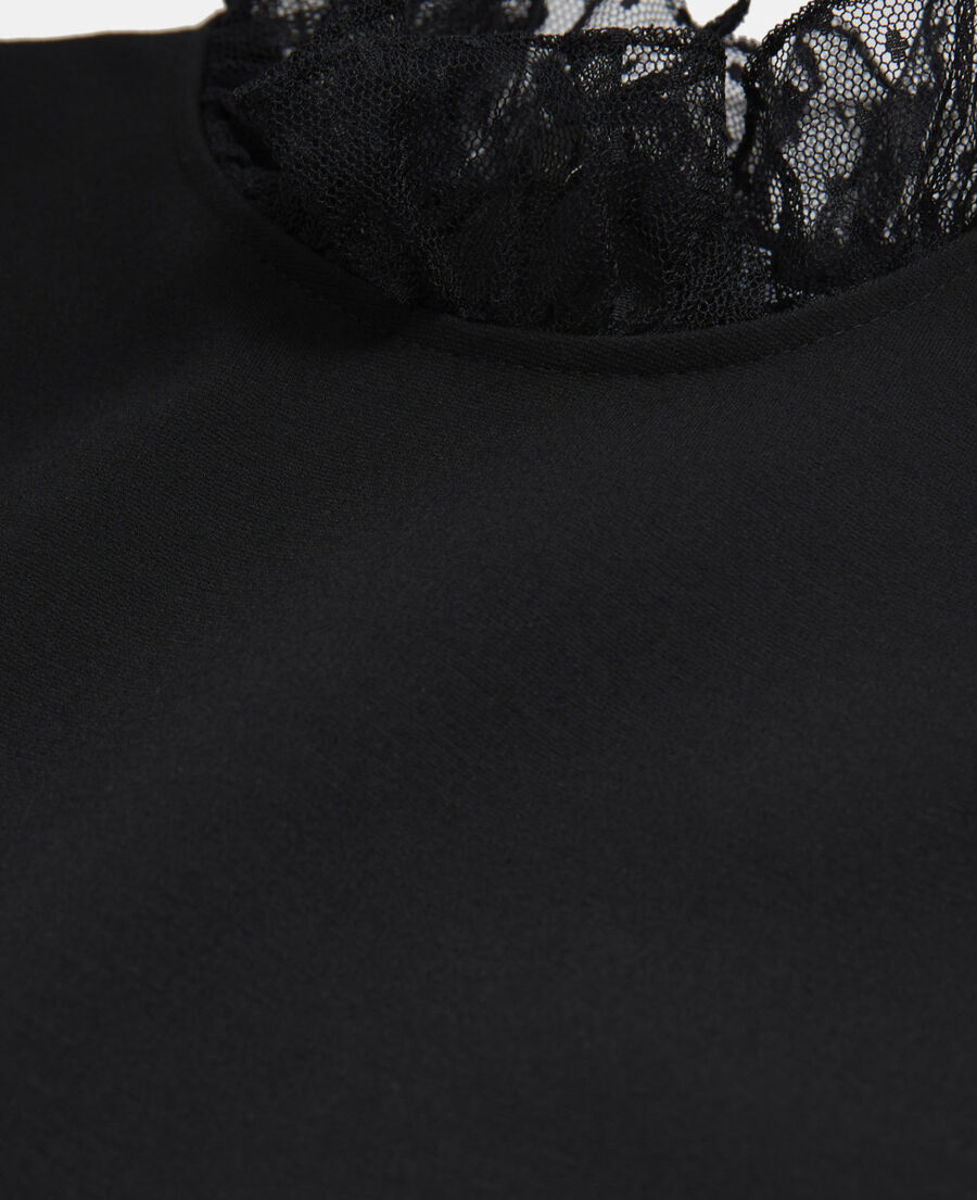 robe courte col montant noire