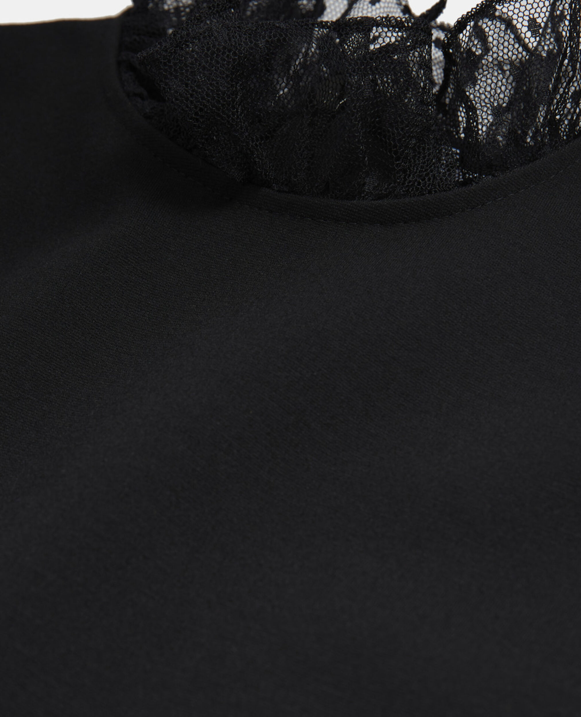 Robe courte col montant noire, BLACK, hi-res image number null