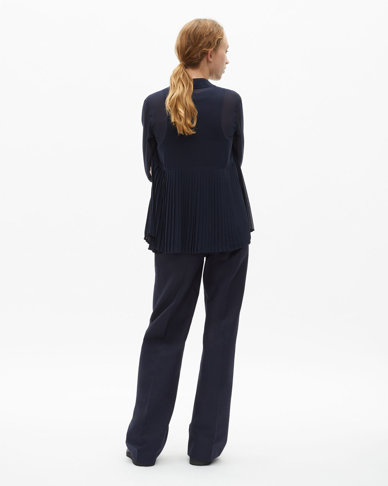 The Kooples DAMEN NAVY plisseehemd marine