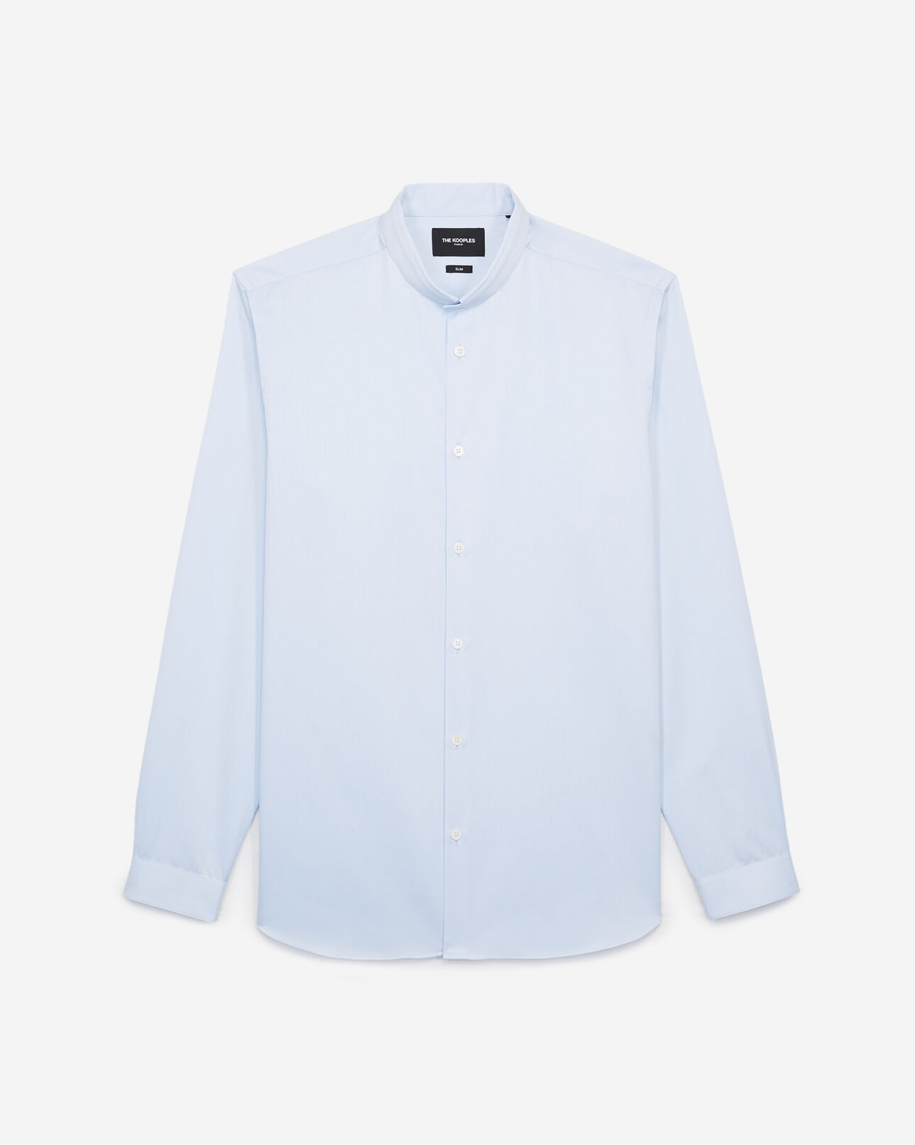 The Kooples HOMBRE SKY camisa azul cuello mao replegado algodón